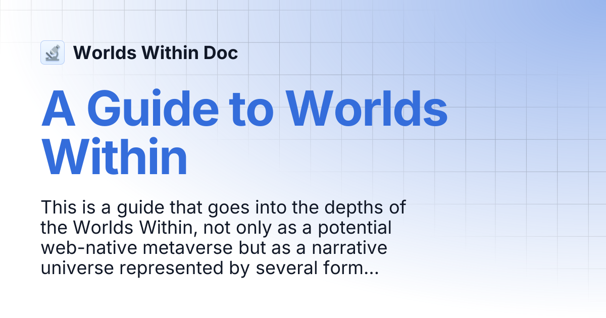 A Guide To Worlds Within Worlds Within Doc
